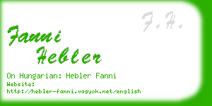 fanni hebler business card